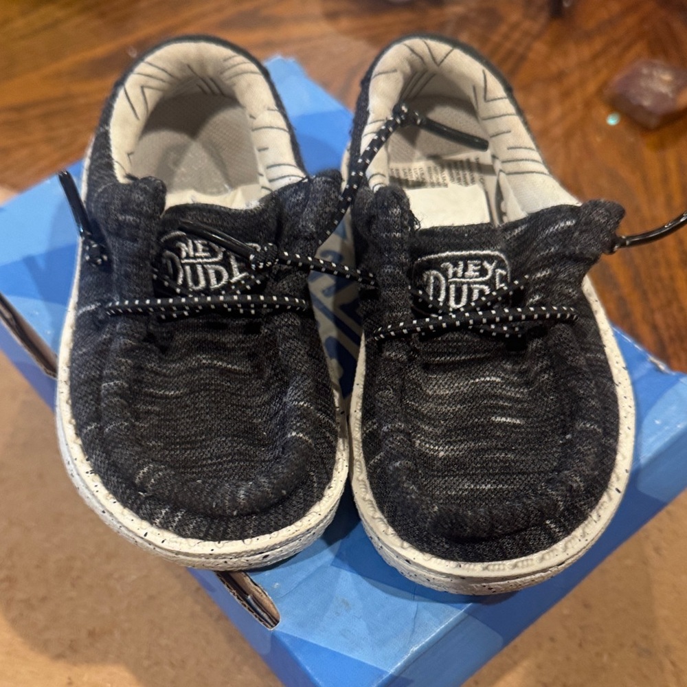 Hey Dude Kids Black Knit Slip-On Sneakers